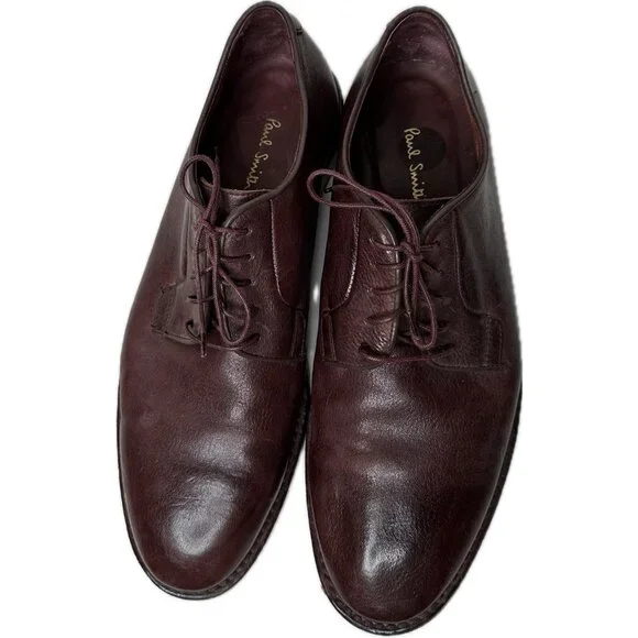 Paul Smith Men’s 'Chester' Flexible Travel Derby Shoes Burgundy US 9 UK 8 EU 42